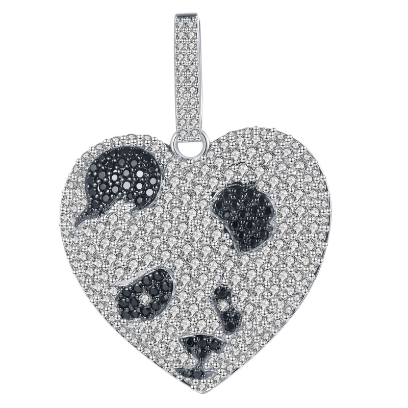 Heart-shaped panda pendant