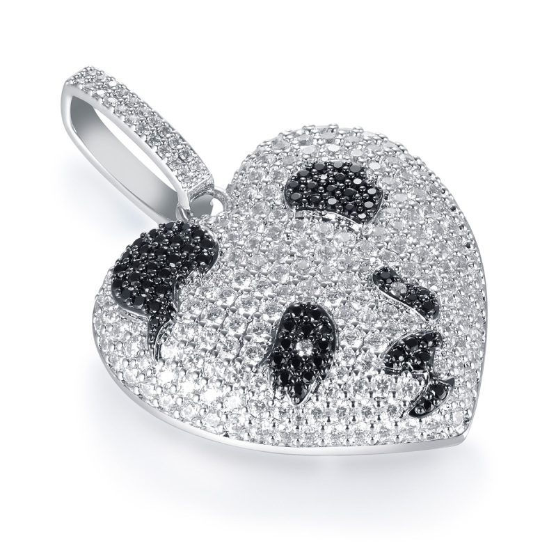 Heart-shaped panda pendant