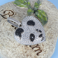 Heart-shaped panda pendant