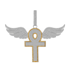 ankh cross wing pendant