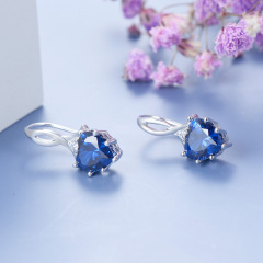 September birthstone heart earrings