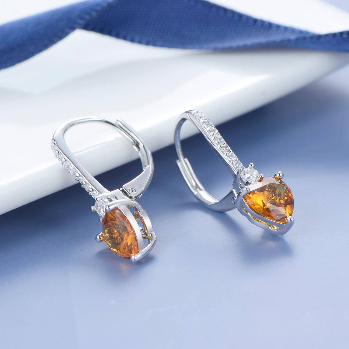 Topaz love earrings