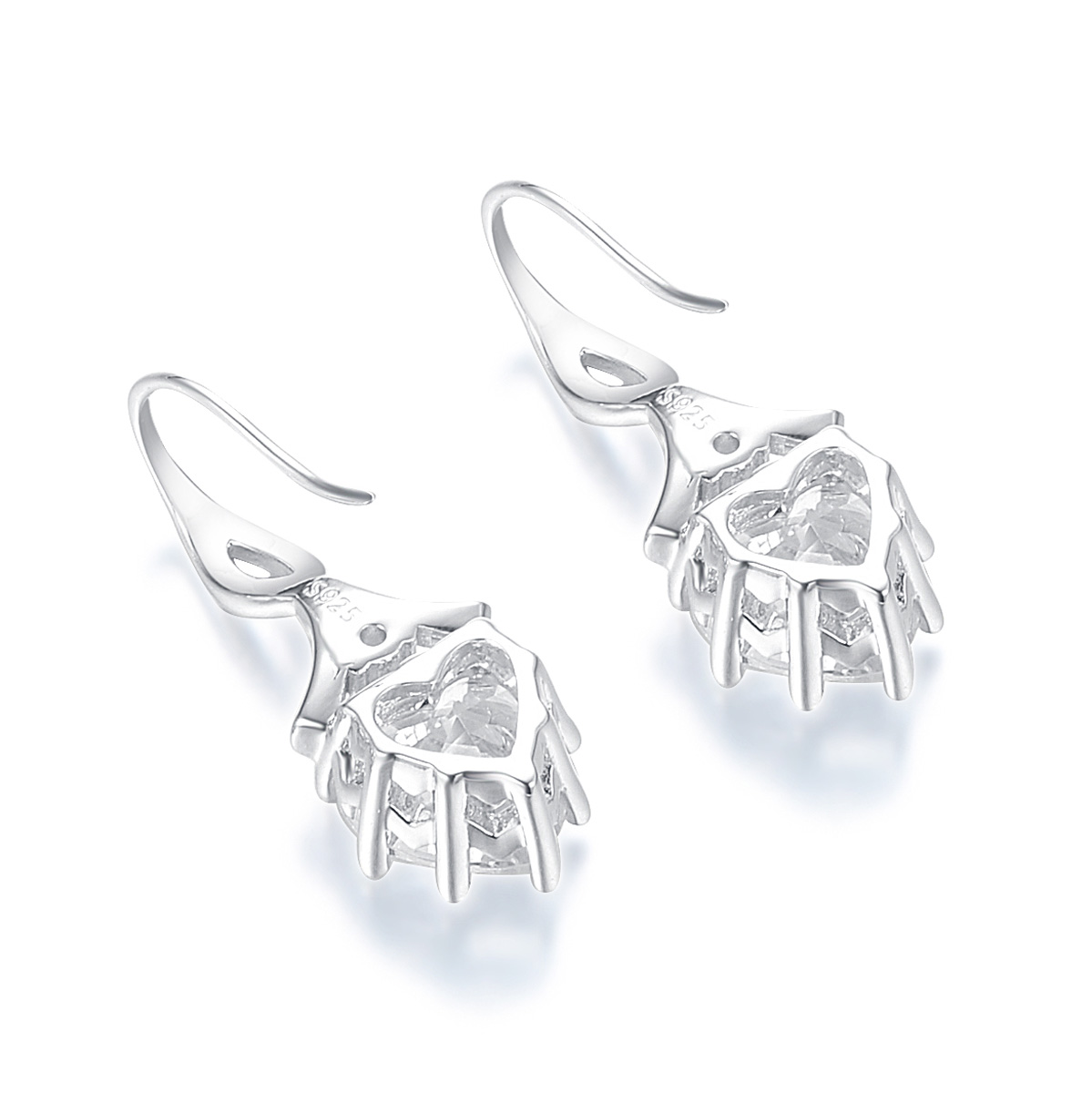 April birthstone heart earrings
