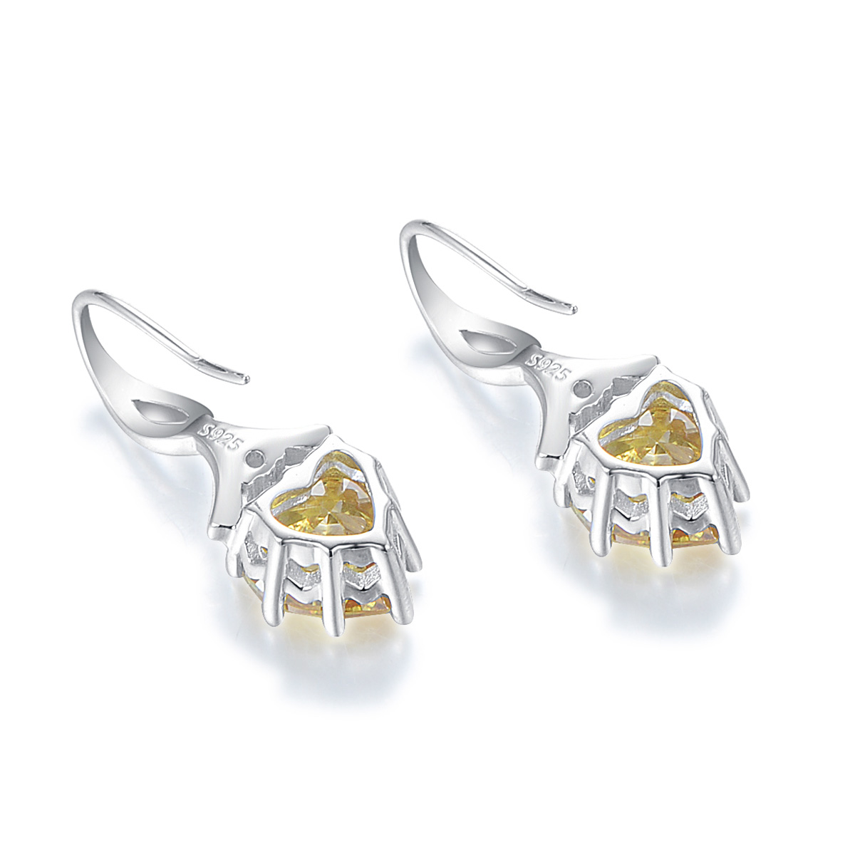 November birthstone heart earrings