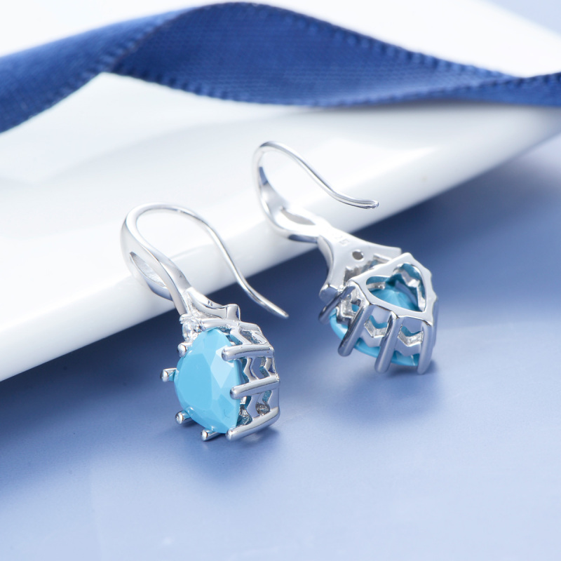 December birthstone heart earrings