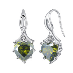 August birthstone heart earrings