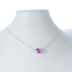 Oct. birthstone heart necklace