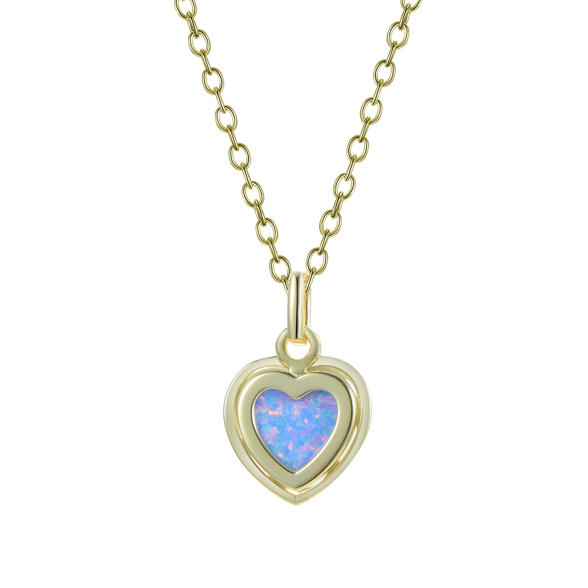 Heart-shaped Opal necklace