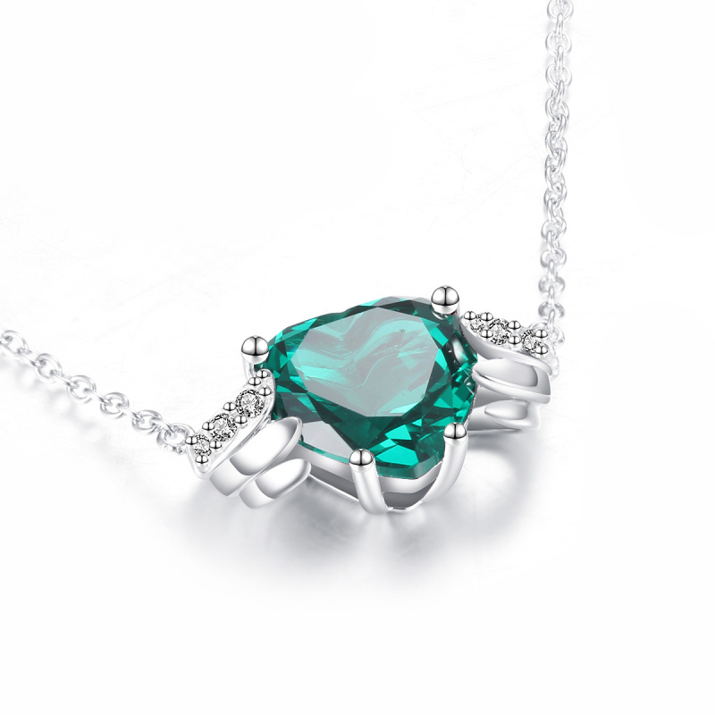 May. birthstone heart necklace