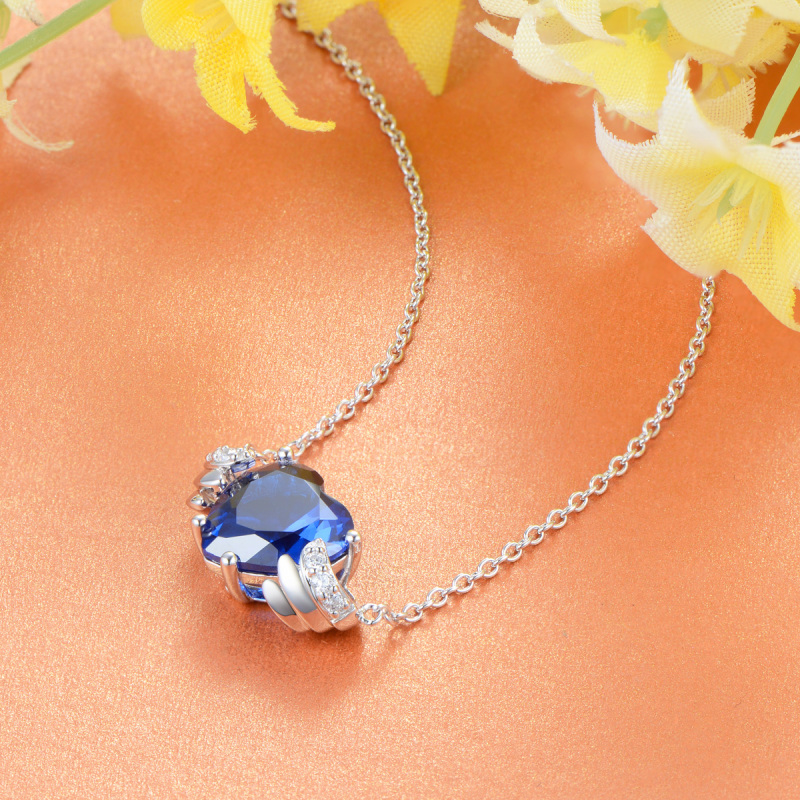 Sep. birthstone heart necklace