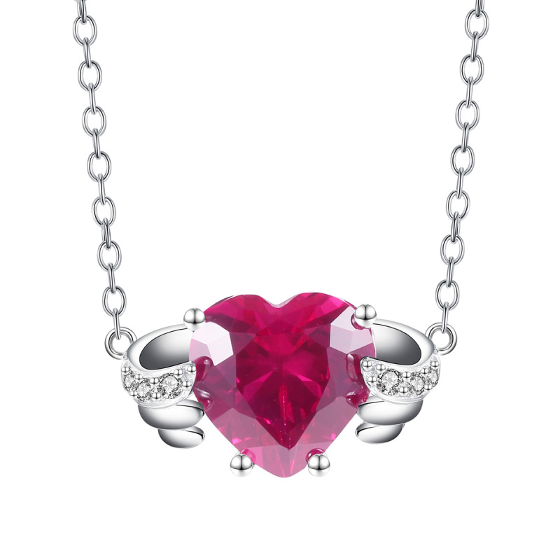 Jul. birthstone heart necklace