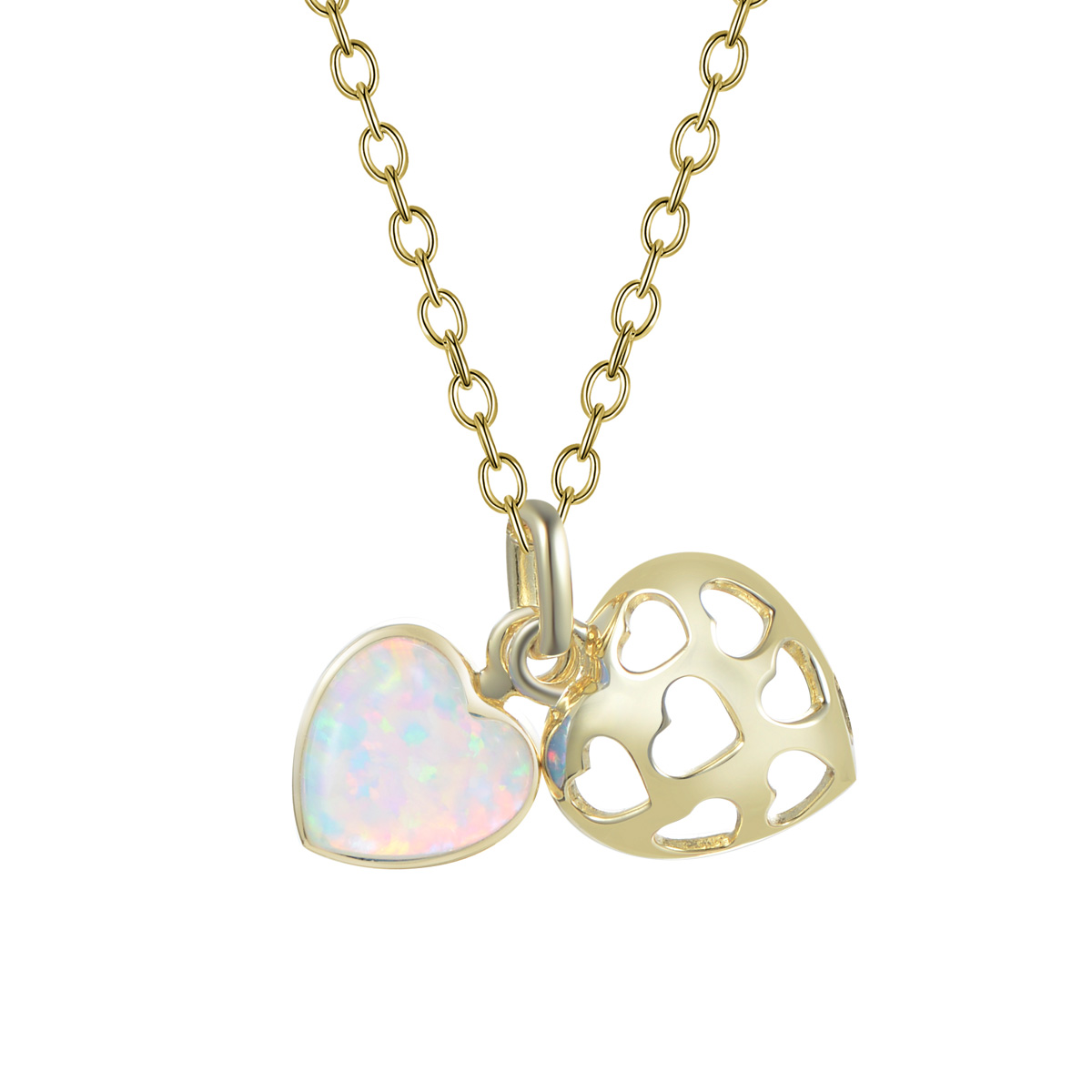 Heart-shaped Opal necklace