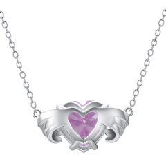 Oct. birthstone heart necklace