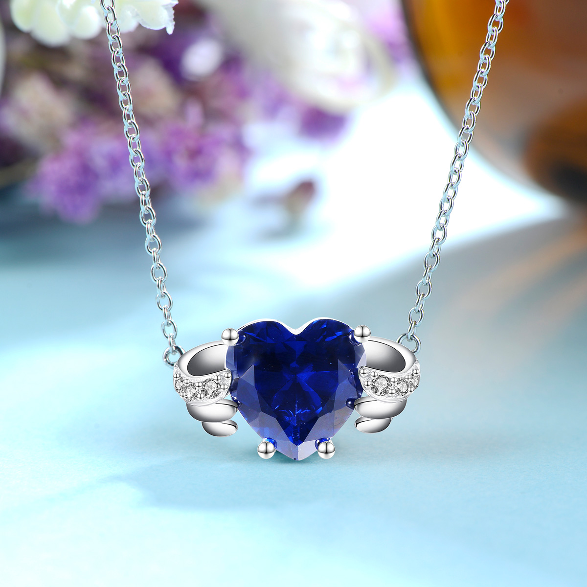Sep. birthstone heart necklace