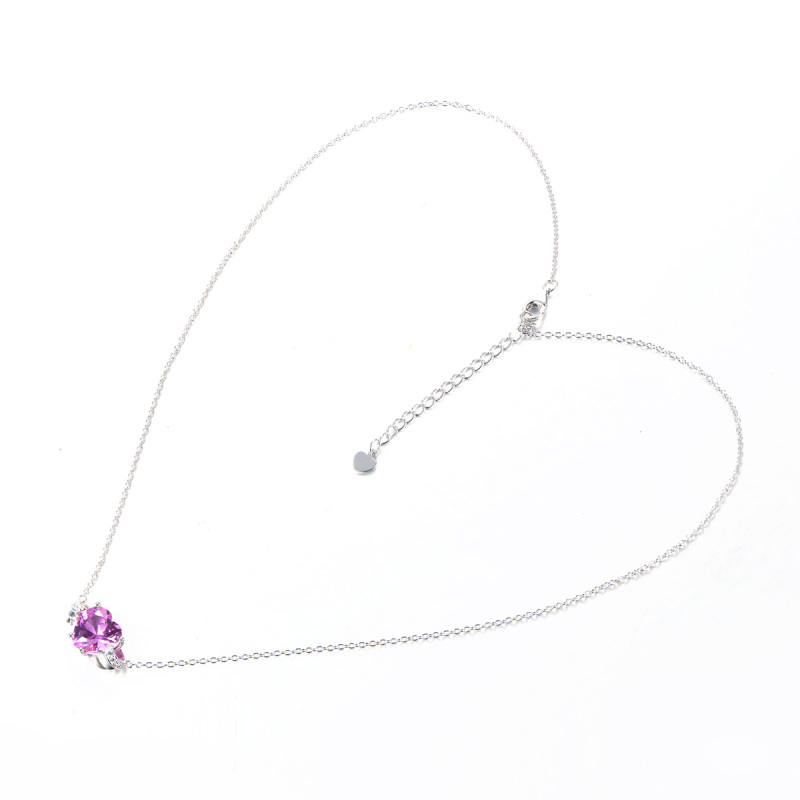 Oct. birthstone heart necklace