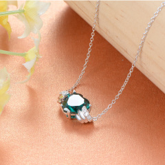 May. birthstone heart necklace