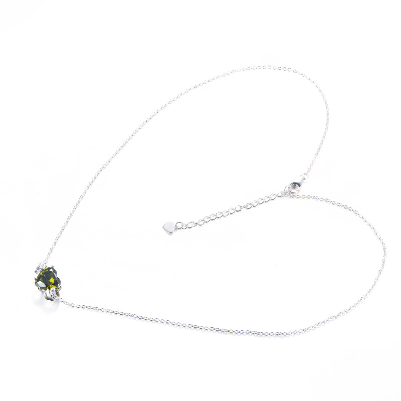 Aug. birthstone heart necklace