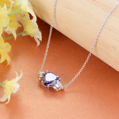 Feb. birthstone heart necklace