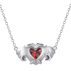 Jan. birthstone heart necklace