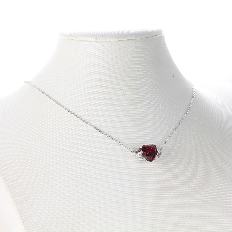 Jan. birthstone heart necklace