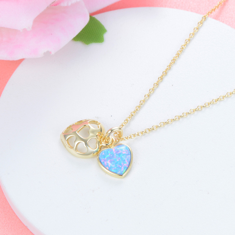 Heart-shaped Opal necklace