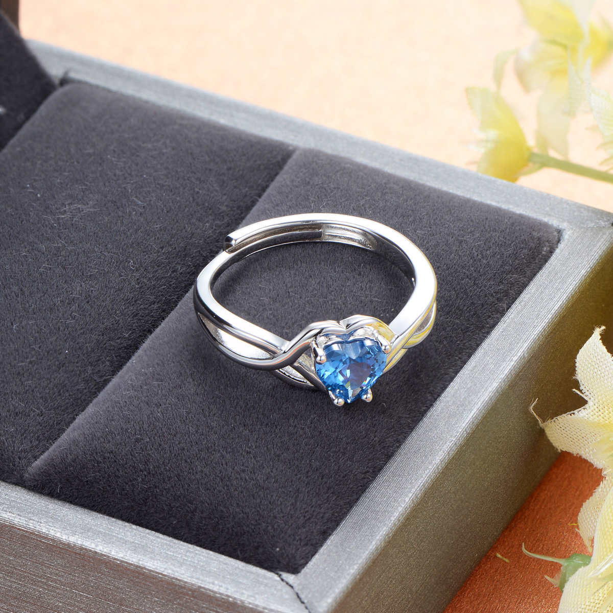 sapphire heart gemstone ring