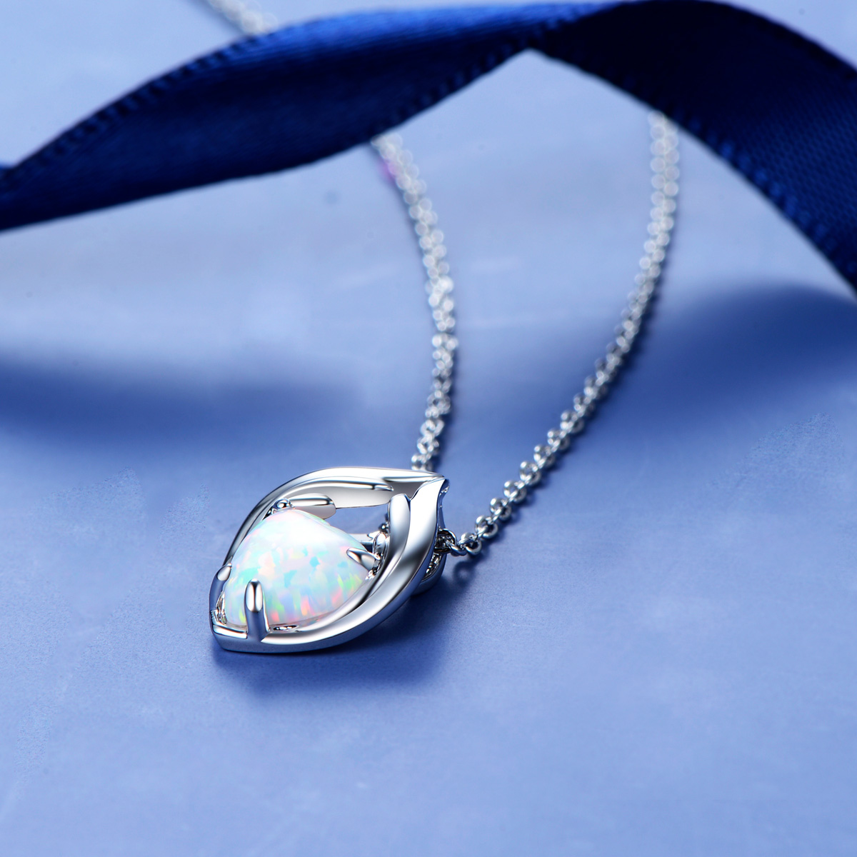 heart shaped opal necklace