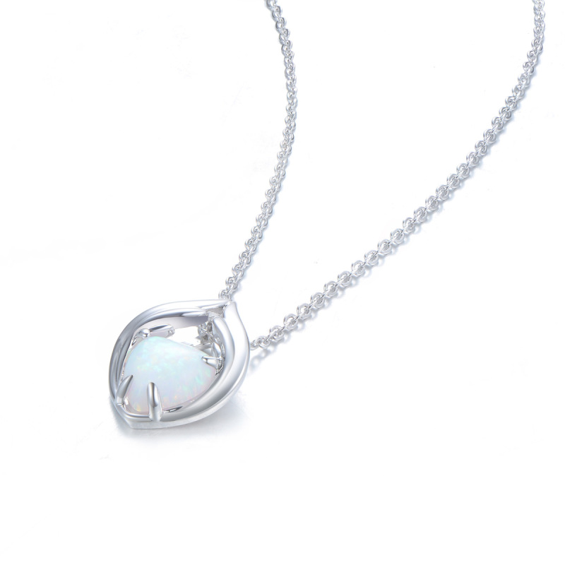 heart shaped opal necklace