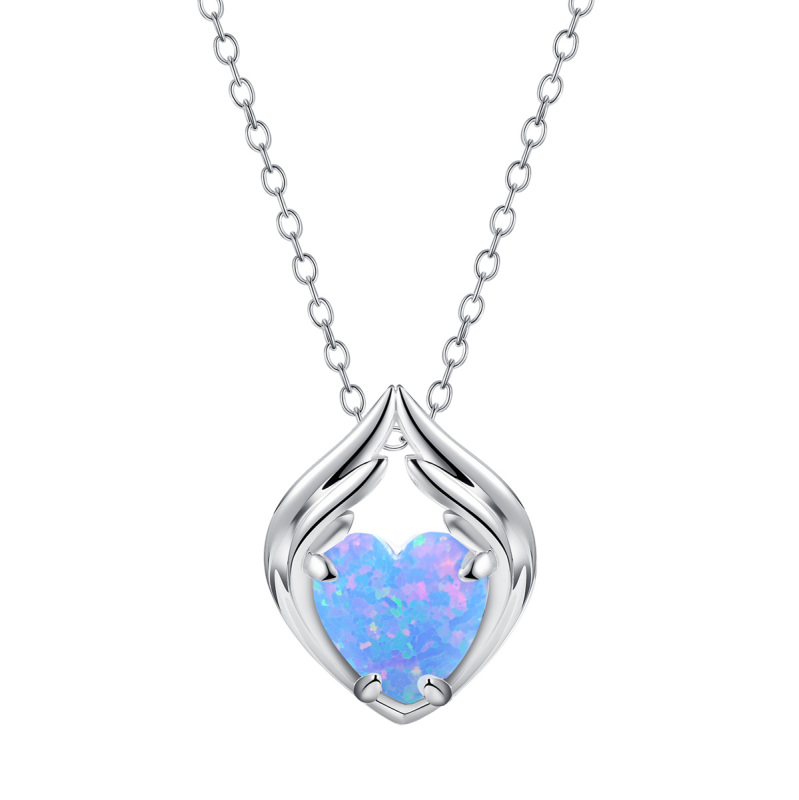 heart shaped opal necklace