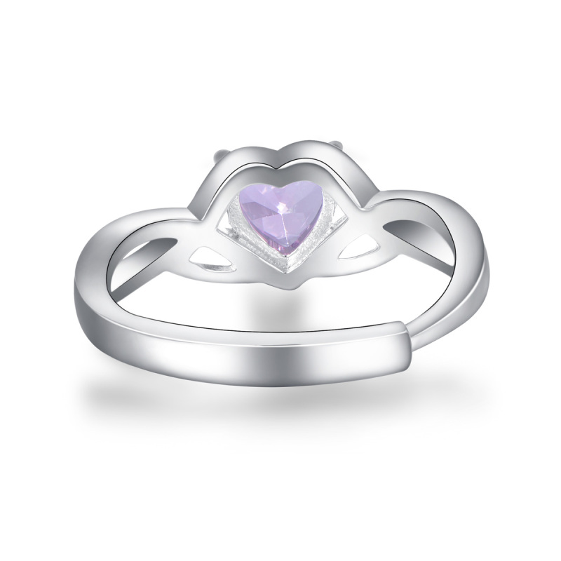 pink heart gemstone ring