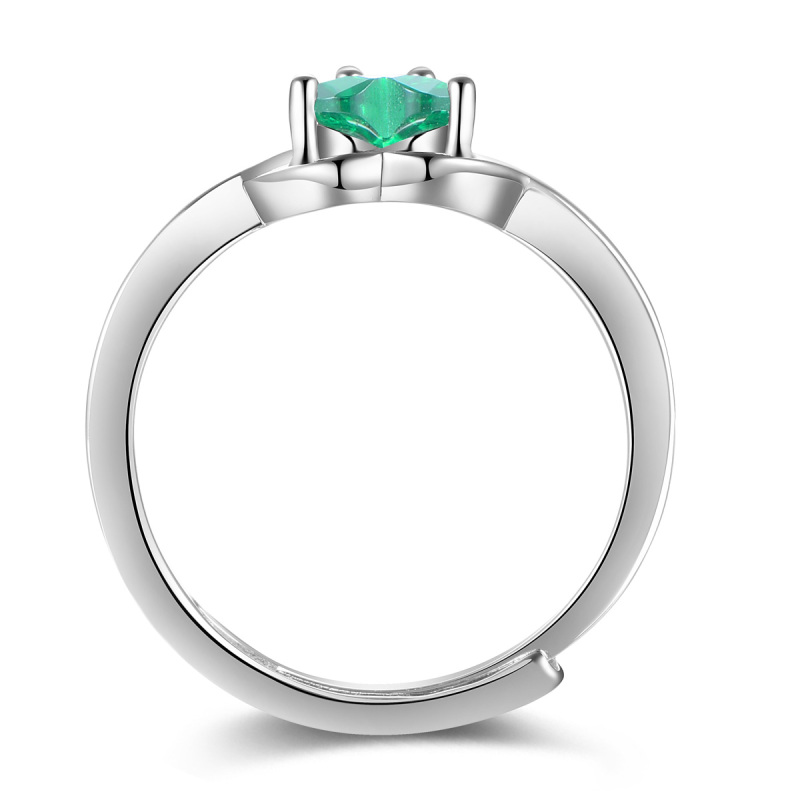 green heart gemstone ring