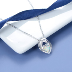 heart shaped opal necklace