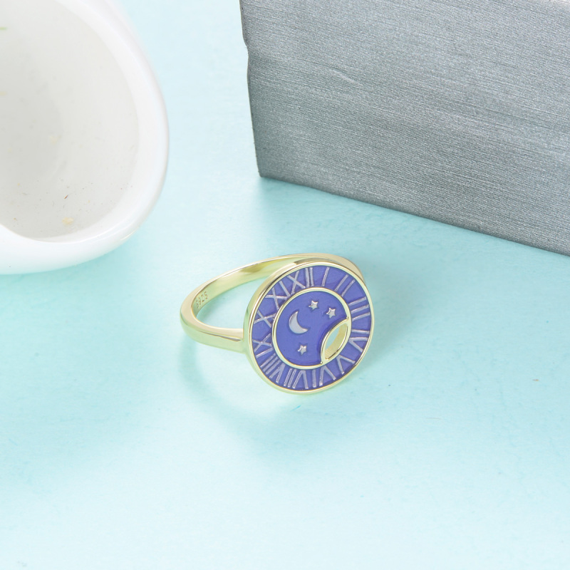 the stars moon clock ring