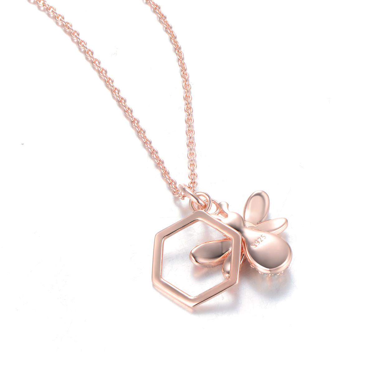 rose gold bee pendant necklace
