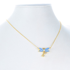 golden dragonfly pendant necklace