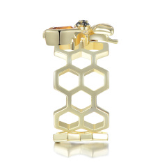 hollow out honeybee open ring