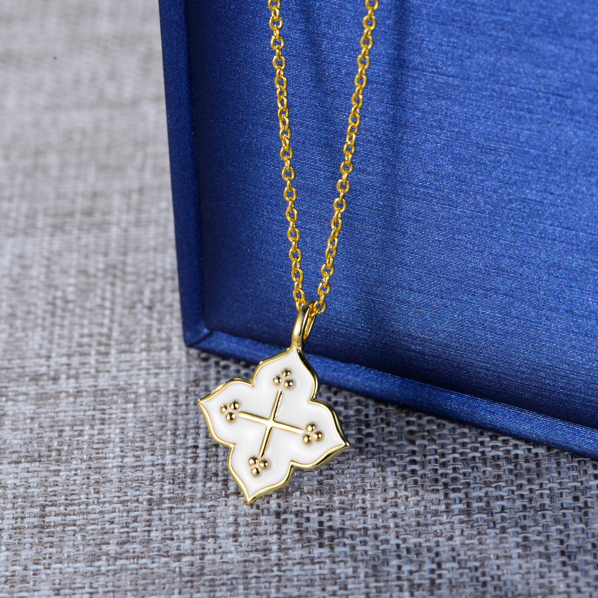 enamel cross pendant necklace