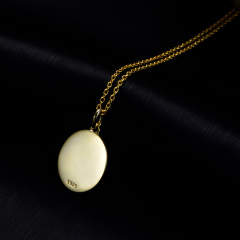 carved lavender pendant necklace