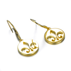 Hollow out lily hook earrings