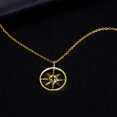 compass rose cross pendant necklace