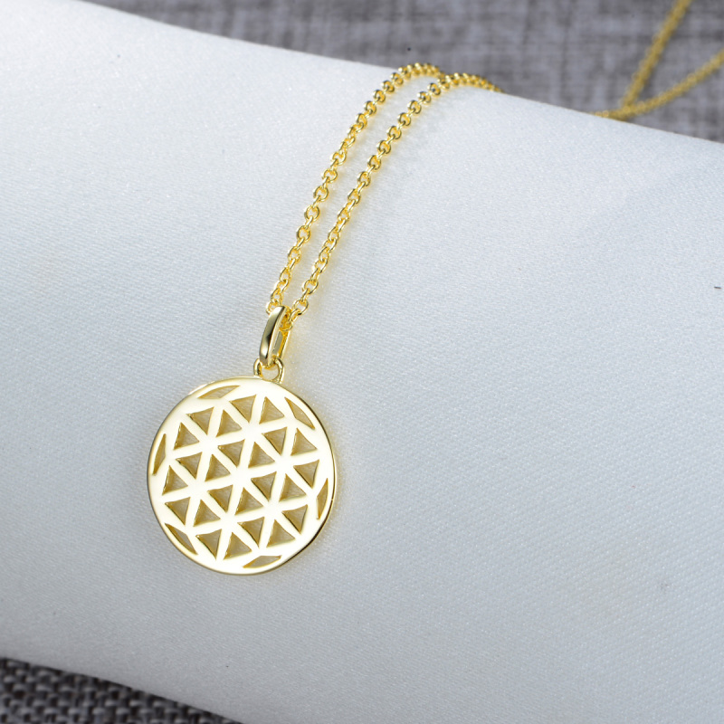 geometry coin pendant necklace