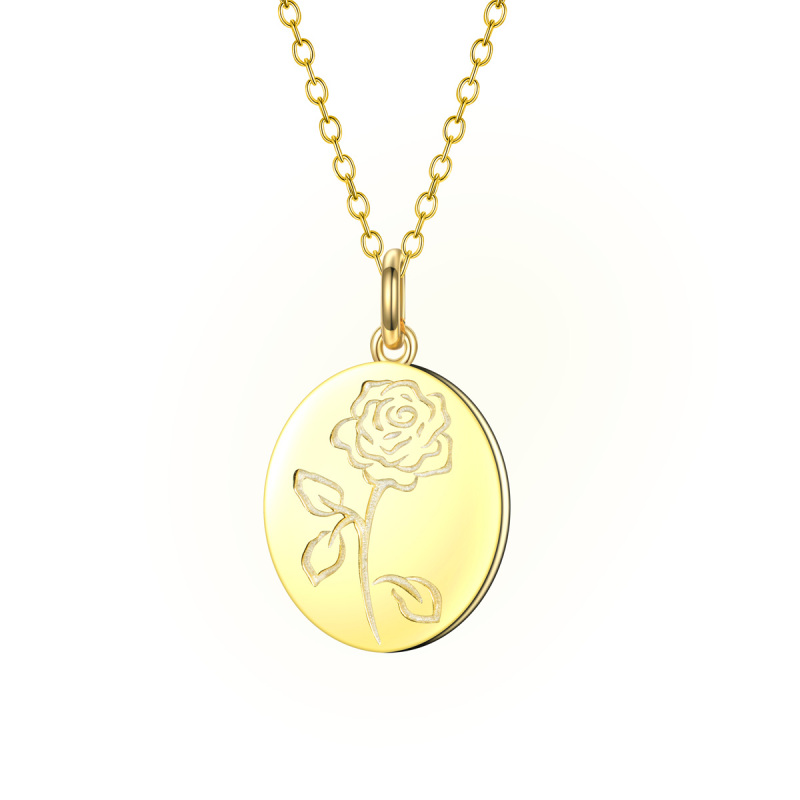 carved rose pendant necklace
