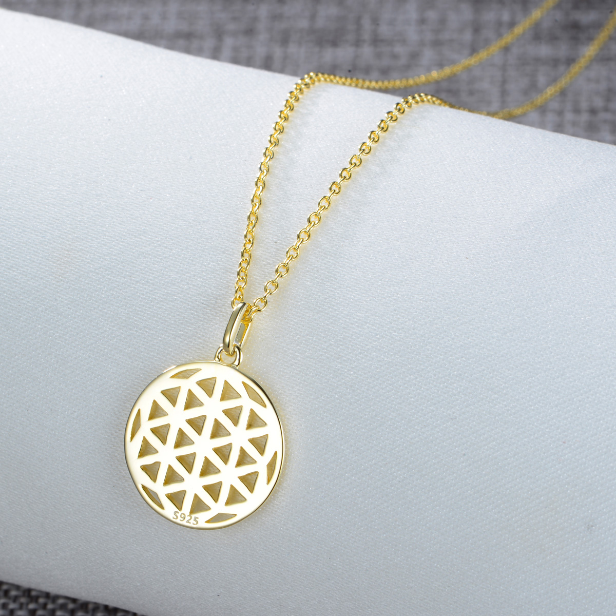 geometry coin pendant necklace