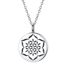 geometric flower pendant necklace