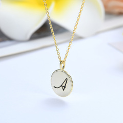 carved letter pendant necklace