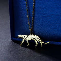 The creeping leopard pendant necklace