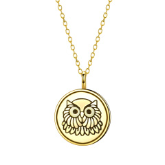 owl coin pendant necklace