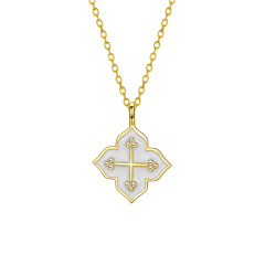 enamel cross pendant necklace