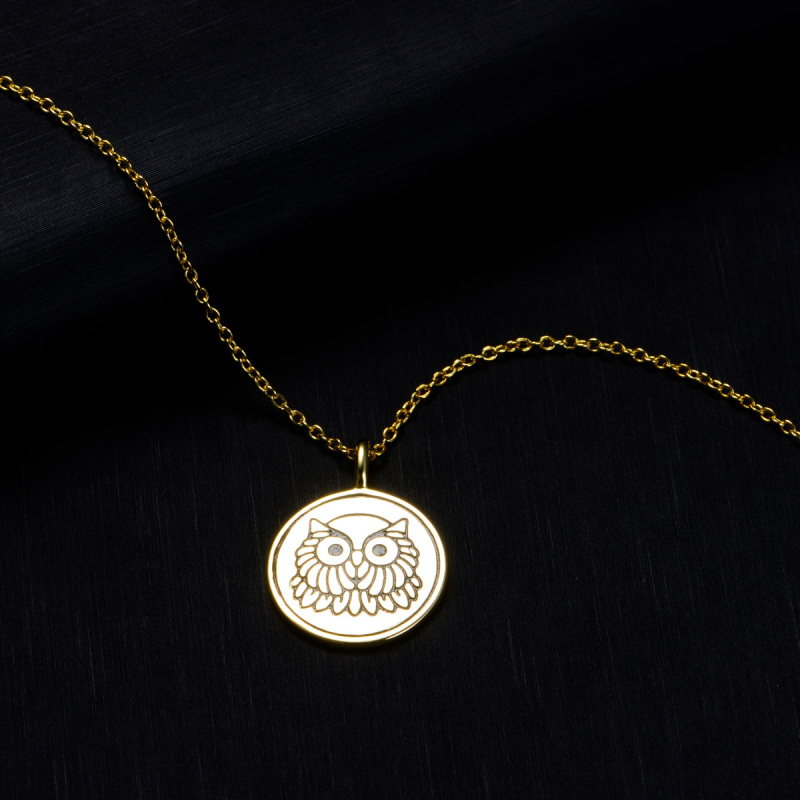 owl coin pendant necklace