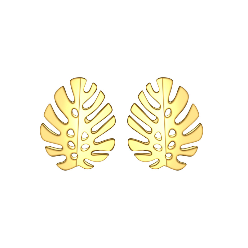 leaf studs earrings